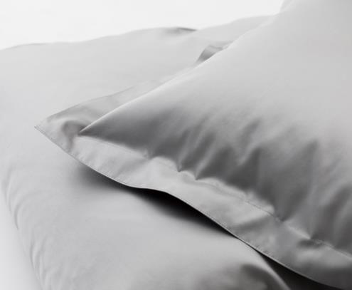 Linge de lit DUX uni en satin gris