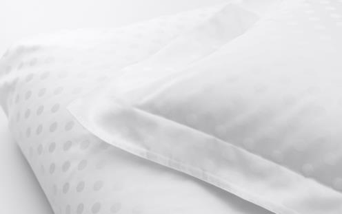 DUX linge de lit supérieur à pois en satin blanc