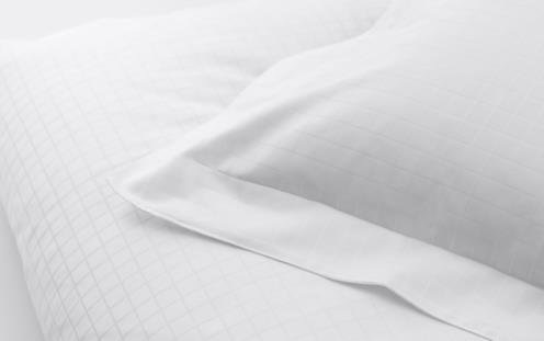 Linge de lit DUX superior à carreaux en satin blanc