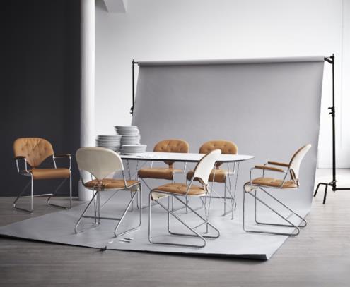 Sam fauteuil chrome naturale camel