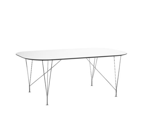 Table à manger Inter chrome blanche