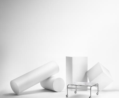 Table Karin chrome carrara blanc
